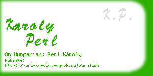 karoly perl business card